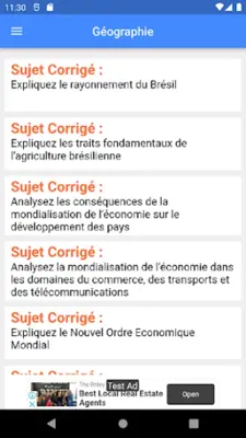 Géographie - Sujets Corrigés android App screenshot 2